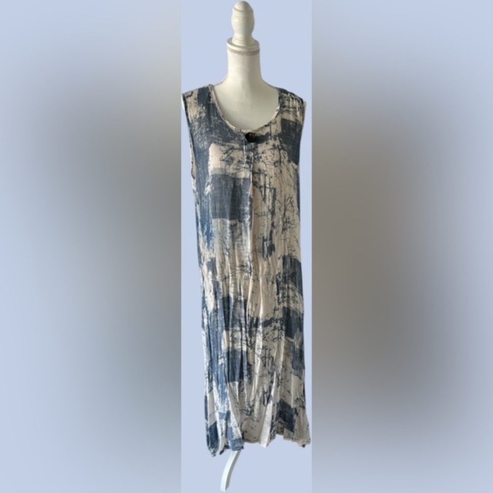 Simply Couture Blue and Cream Maxi Dress
